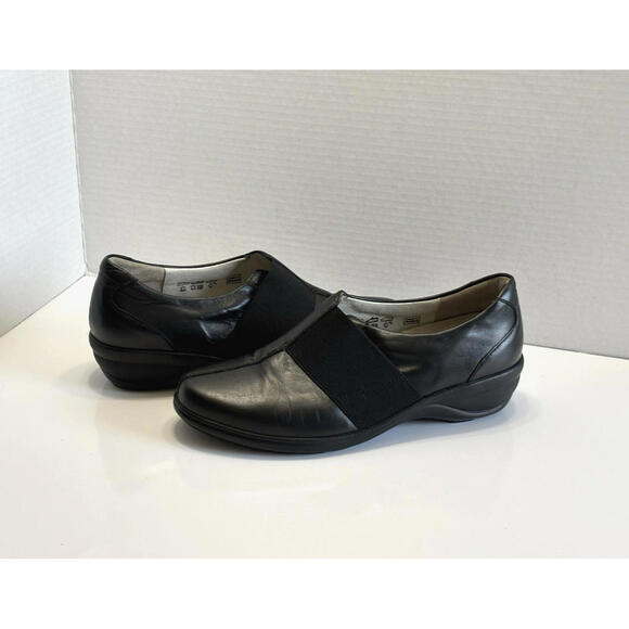 Waldlaufer Shoes - Waldlaufer Women's Size 8 Black Leather Loafers Slip On Comfort Wedge Shoes